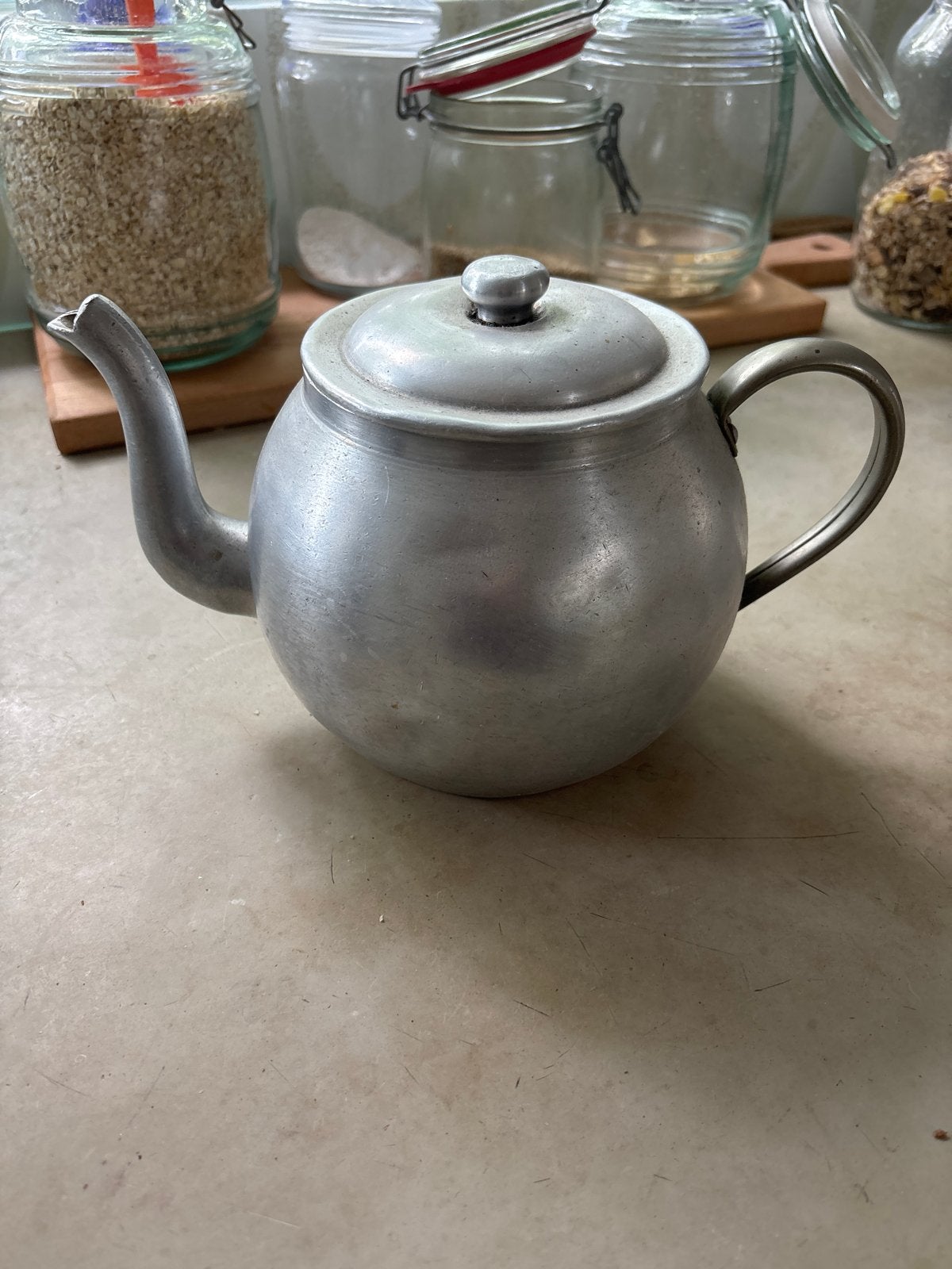 Vintage aluminium theepot, Ophalen of Verzenden