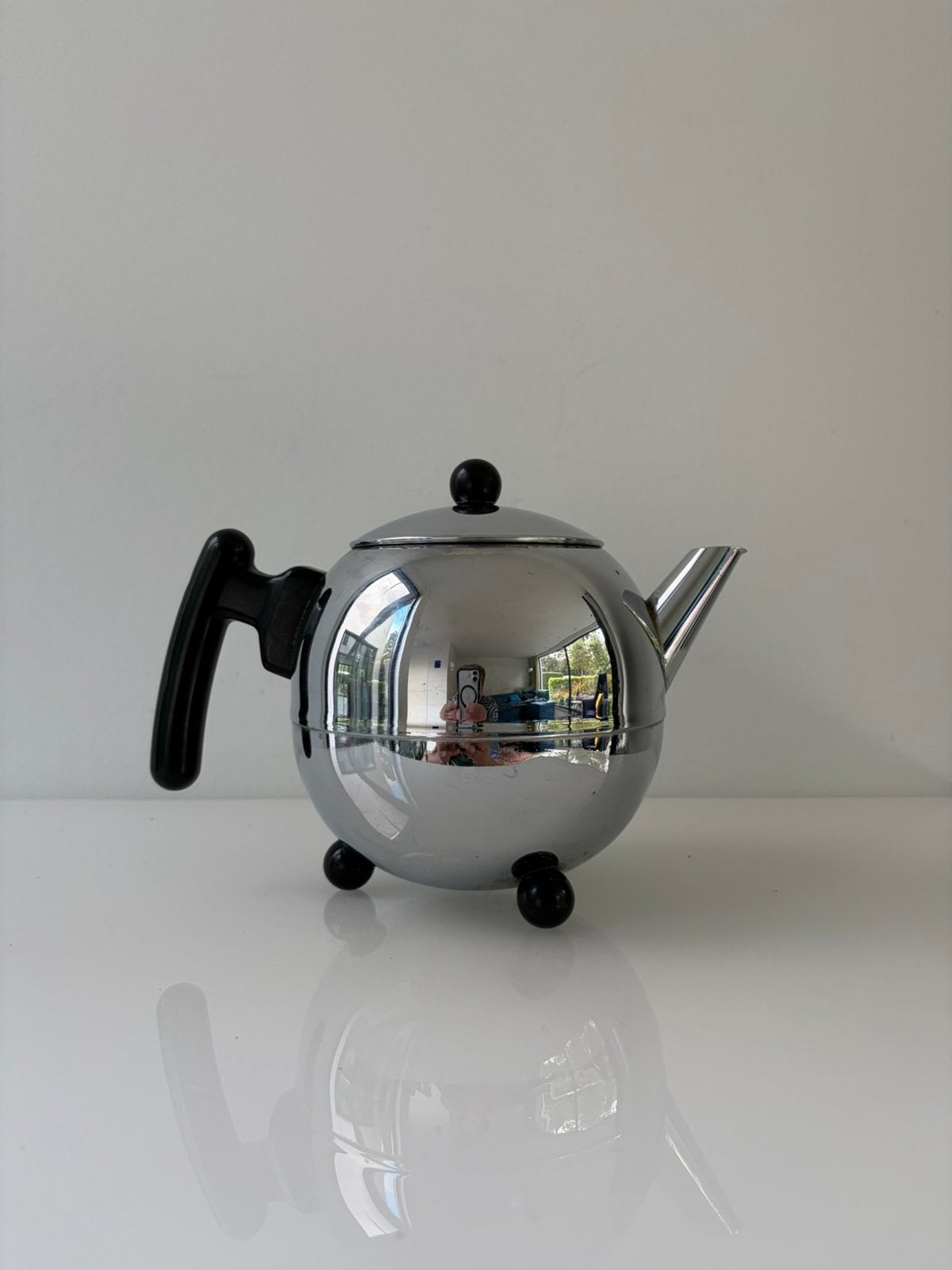 Vintage Bredemeijer Bella Ronde theepot 0,75 liter, Theepot/fluitketel, Gebruikt, Bredemeijer, Zilver