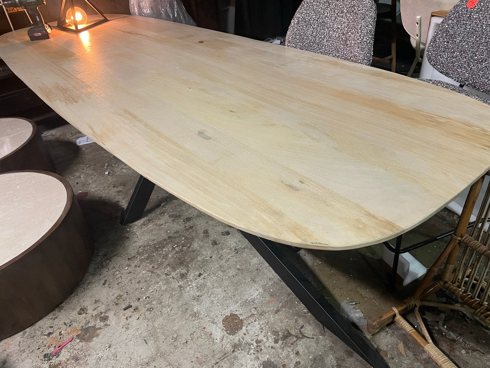 Deens Ovale Eettafel 300x100 cm met Matrix Poot Eiken, Ophalen, 100 tot 150 cm, Eikenhout, Vijf personen of meer