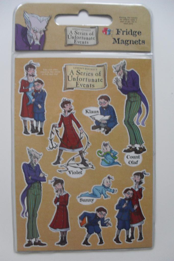 Lemony Snicket's magneten set groot events koelkast, Verzenden, Overige figuren, Zo goed als nieuw, Overige typen