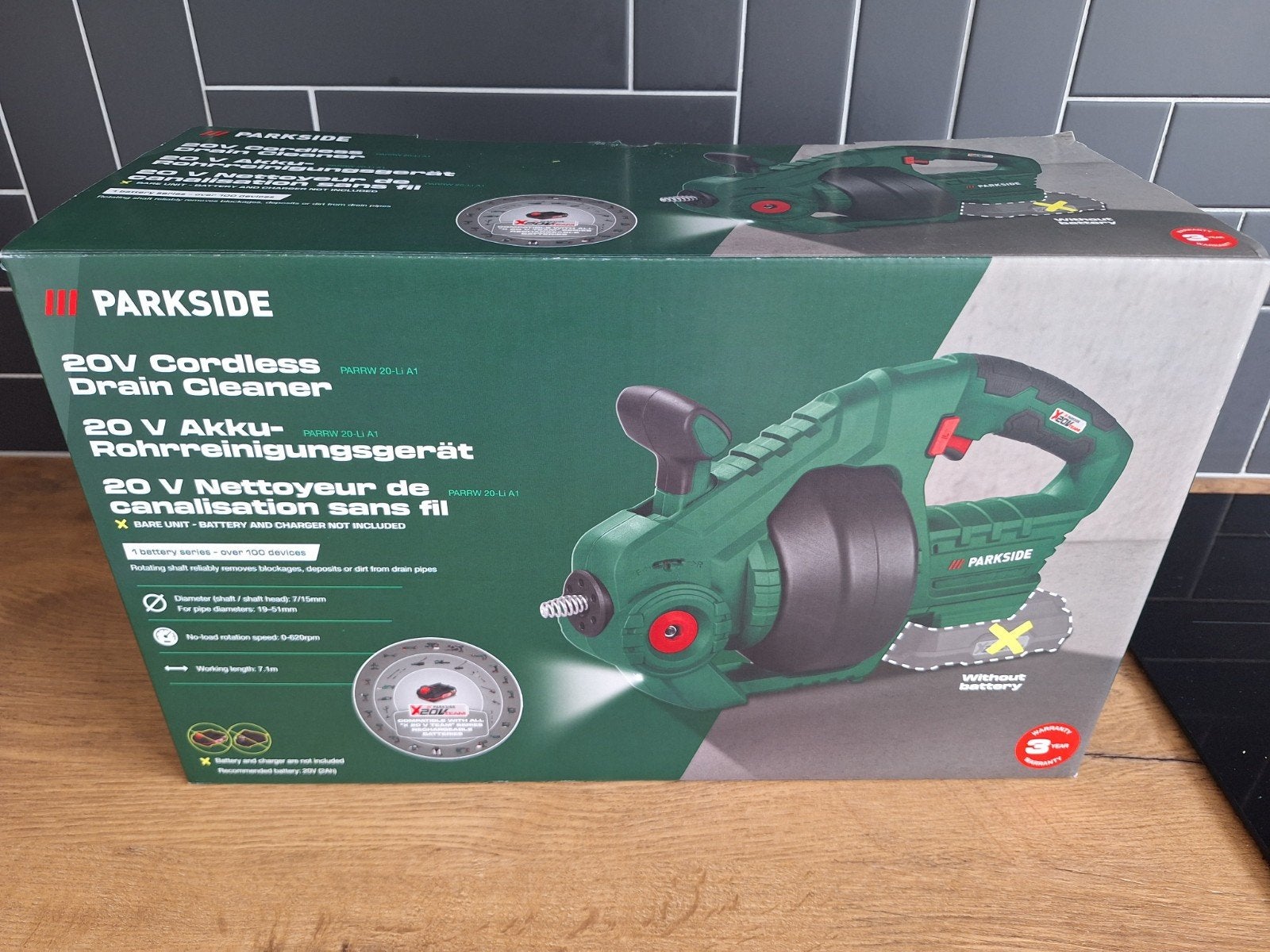 Parkside 20V Accu Gootsteenontstopper ZGAN, Ophalen of Verzenden, Nieuw