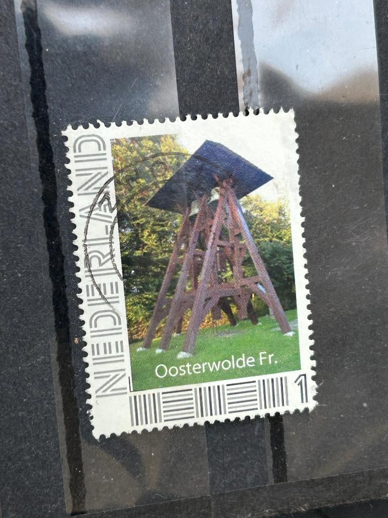 Persoonlijke zegel. Oosterwolde(Fr). Houten klokkenstoel, Ophalen of Verzenden, Na 1940, Gestempeld