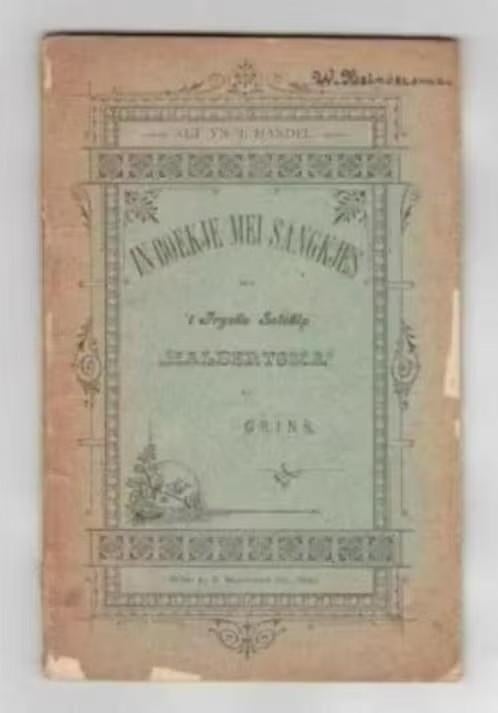In boekje mei sangkjes for 't Fryske selscip Halbertsma 1899, Ophalen of Verzenden