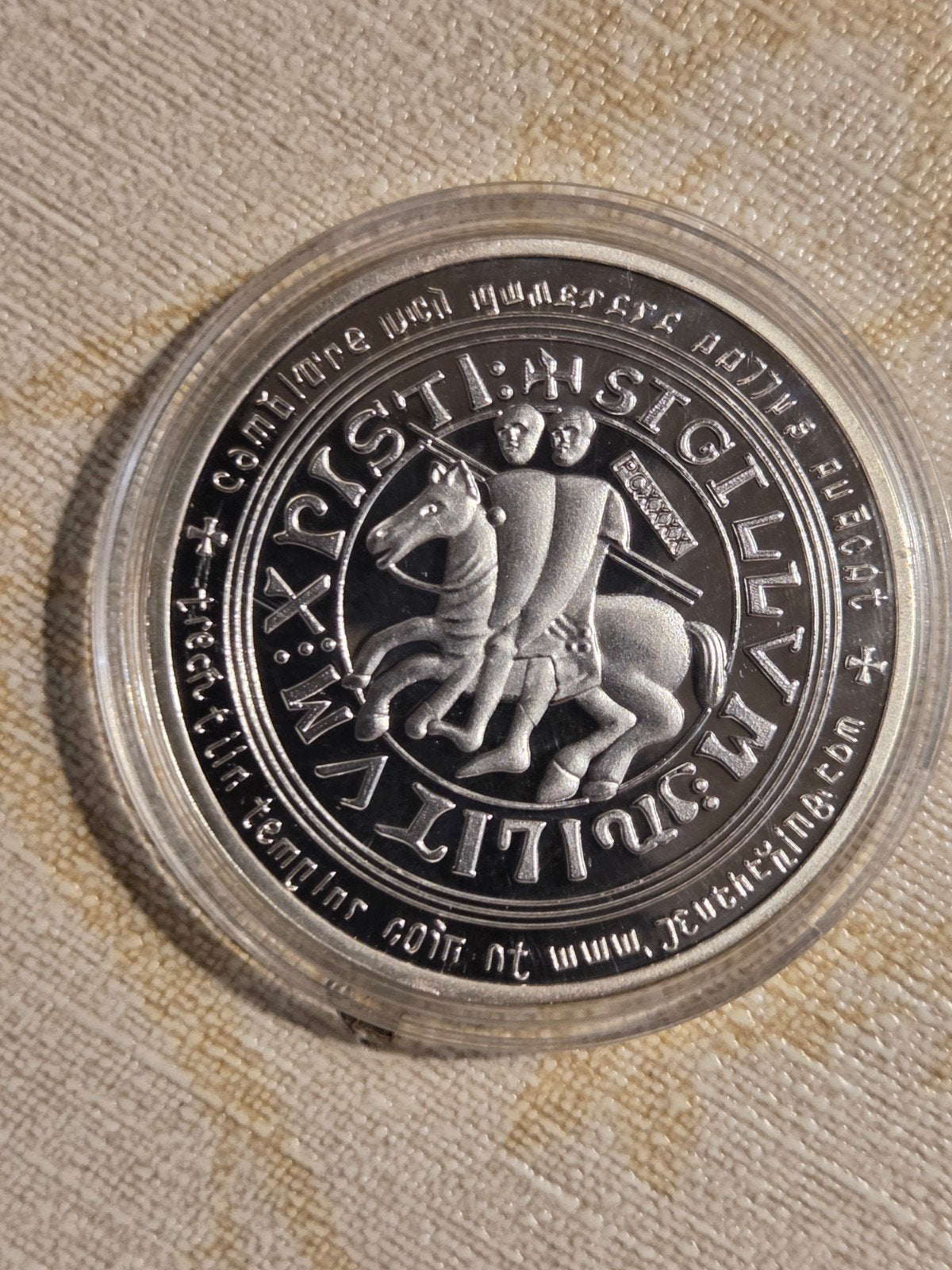 Tempeliers Munt - Zilverkleurig Herdenkingsmunt, Ophalen of Verzenden