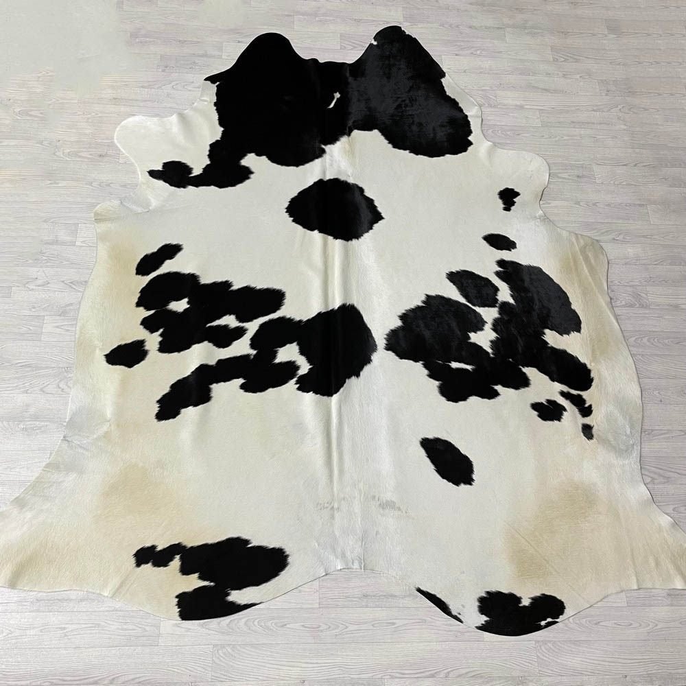 Koeienhuid zwart wit creme 260x240cm | Lederstore, Landelijk, modern, Scandinavisch, industrieel, 200 cm of meer, Zwart, Overige vormen