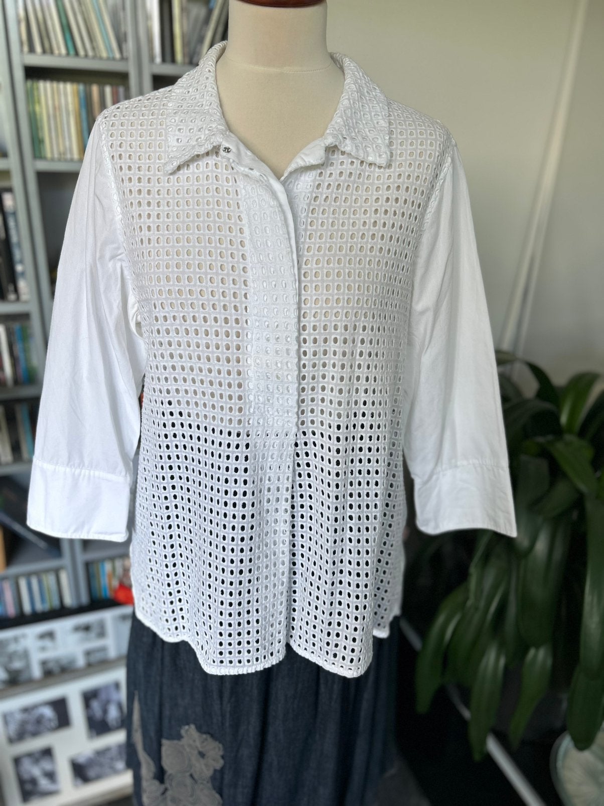 DIDI blouse wit ajour cotton.   Mt XL, Kleding | Dames, Ophalen of Verzenden, Zo goed als nieuw, Maat 46/48 (XL) of groter, Wit