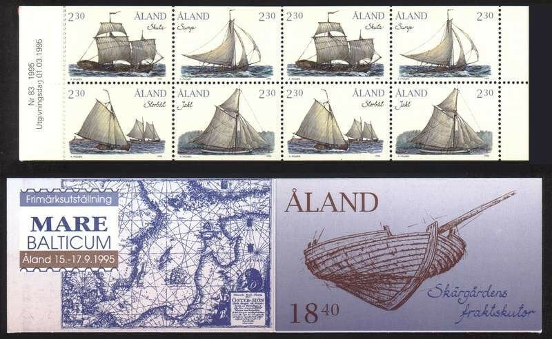 ALAND 1995 Schepen Postzegelboekje, Michel: MH-3, Postfris., Verzenden, Finland, Postfris