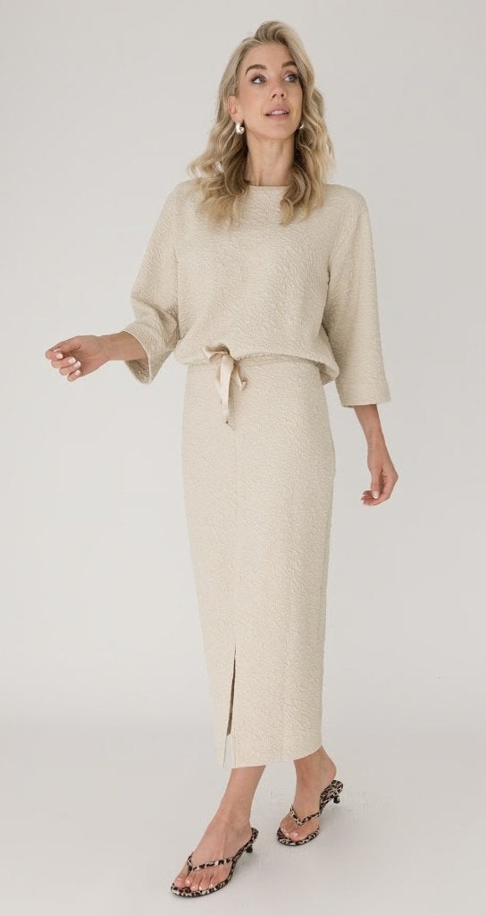Anna van Toor beige midi rok maat M, Kleding | Dames, Maat 38/40 (M), Anna van Toor, Beige, Ophalen of Verzenden