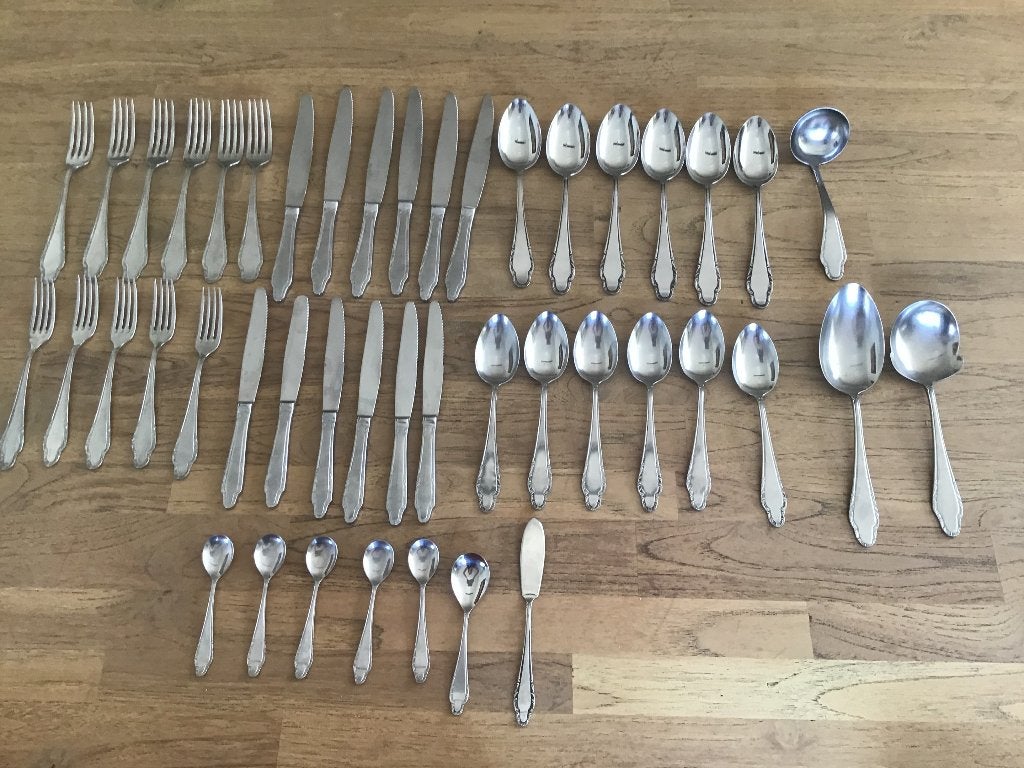 Mooie vintage bestekset van Sola ( 67 delig ), Ophalen, Gebruikt, Sola, Rvs of Chroom