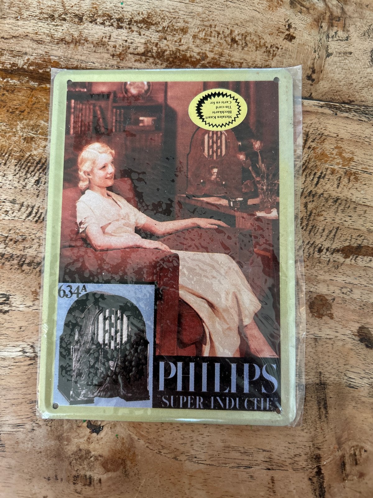 Metalen kaart Philips radio - Nieuw in verpakking, Ophalen of Verzenden, Nieuw, Reclamebord