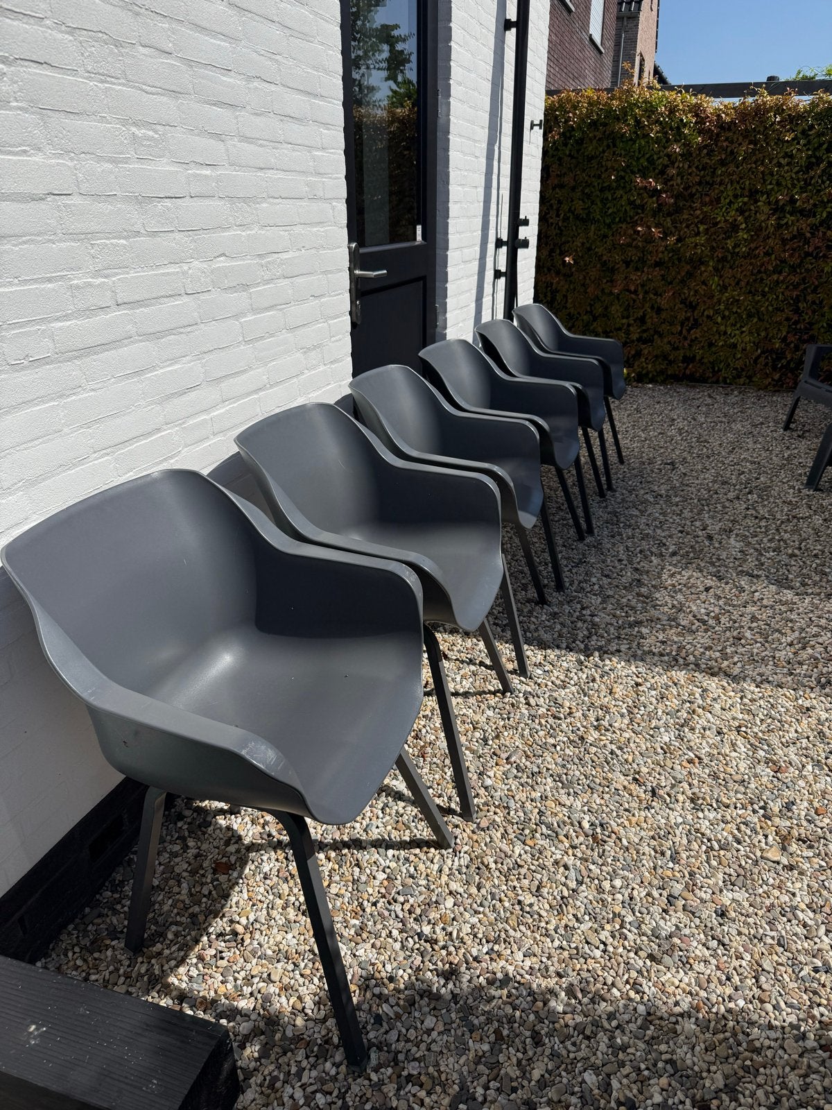 Hartman tuinstoelen, 6 stuks, grijs., Ophalen, Gebruikt, Kunststof