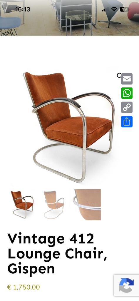 VINTAGE TOPDESIGN Originele Gispen, geen Dutch Originals, Ophalen, Info@gispen.nl, Zo goed als nieuw, 75 tot 100 cm