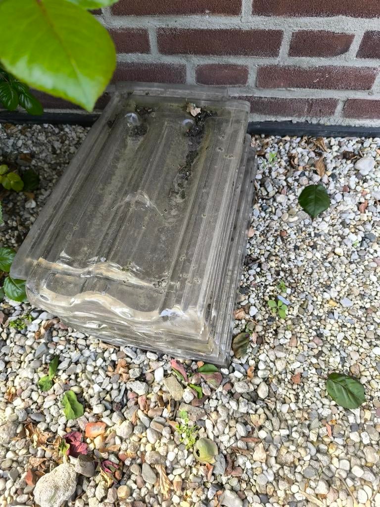 6 glazen mulden pannen, Doe-het-zelf en Verbouw, Dakpannen en Dakbedekking, Gebruikt, Steen of Klei, Ophalen of Verzenden, 15 m² of meer