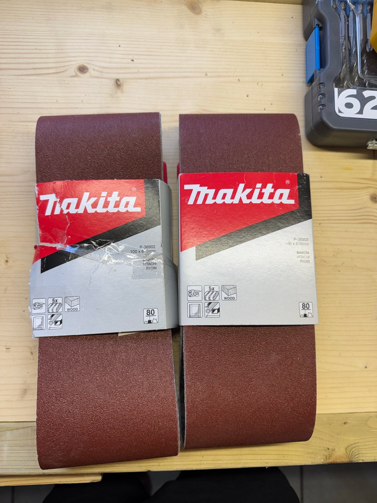 2x Makita schuurband 100 x 610mm, Ophalen of Verzenden, Nieuw, 600 tot 1200 watt, Bandschuurmachine