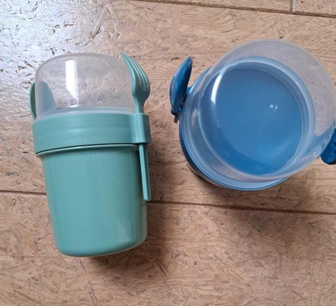 Handige meeneem lunchbekers - set van 2, Overige typen, Kunststof, Nieuw, Ophalen of Verzenden
