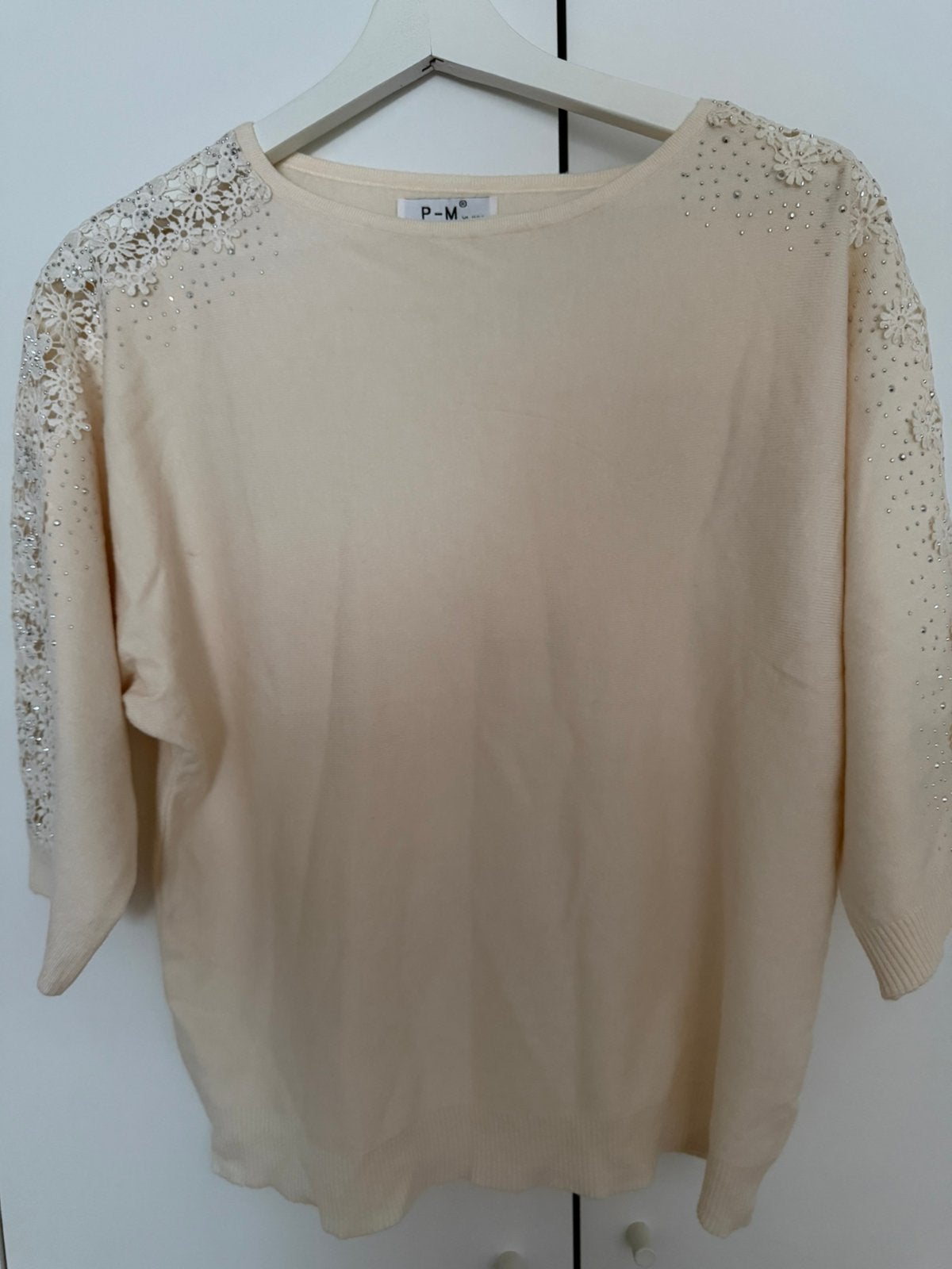 Nieuwe Crème Trui met Kant en Strass  Maat XL/XXL–Phuong Mai, Kleding | Dames, Beige, Maat 46/48 (XL) of groter, Ophalen of Verzenden