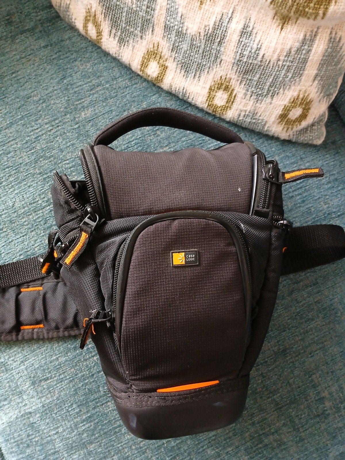 Case Logic Cameratas - Zwart met Oranje accenten, Audio, Tv en Foto, Fotografie | Fototassen, Gebruikt, Ophalen of Verzenden, Zijvakken