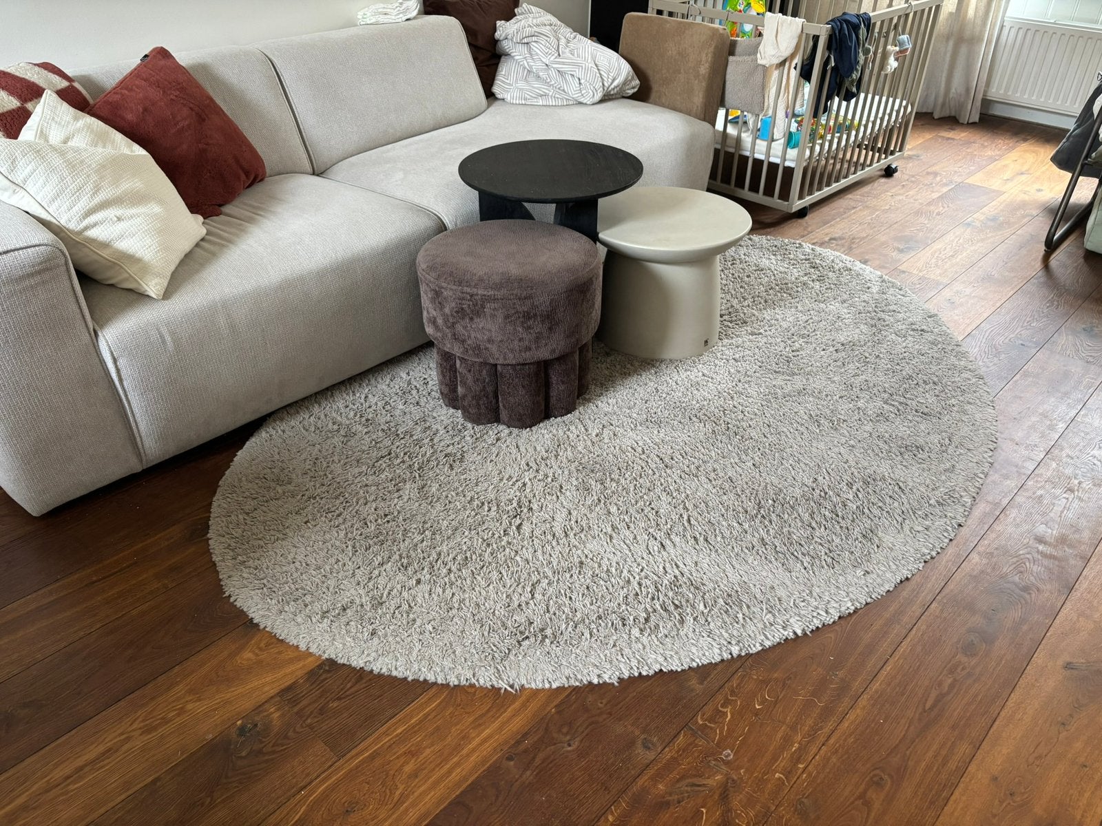 NOUS Living vloedkleed 230x160 beige goede staat, Beige, 150 tot 200 cm, 200 cm of meer, Ophalen of Verzenden