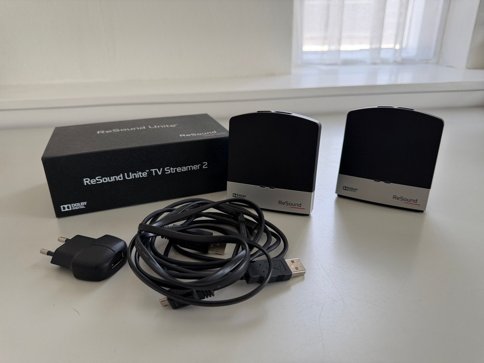 ReSound TV Streamer 2 (2 x) & Multi Mic & Afstandsbediening, Ophalen of Verzenden, Zo goed als nieuw, Optische audio, Zonder harde schijf