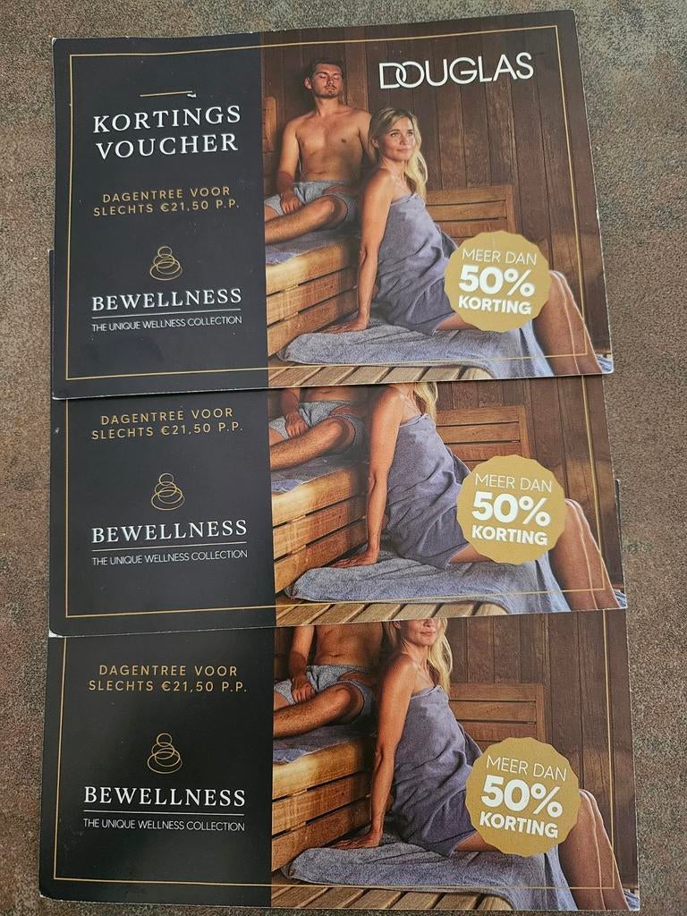 3x Saunabon Bewellness Douglas - Geldig t/m 6 juli 2026, Ophalen of Verzenden