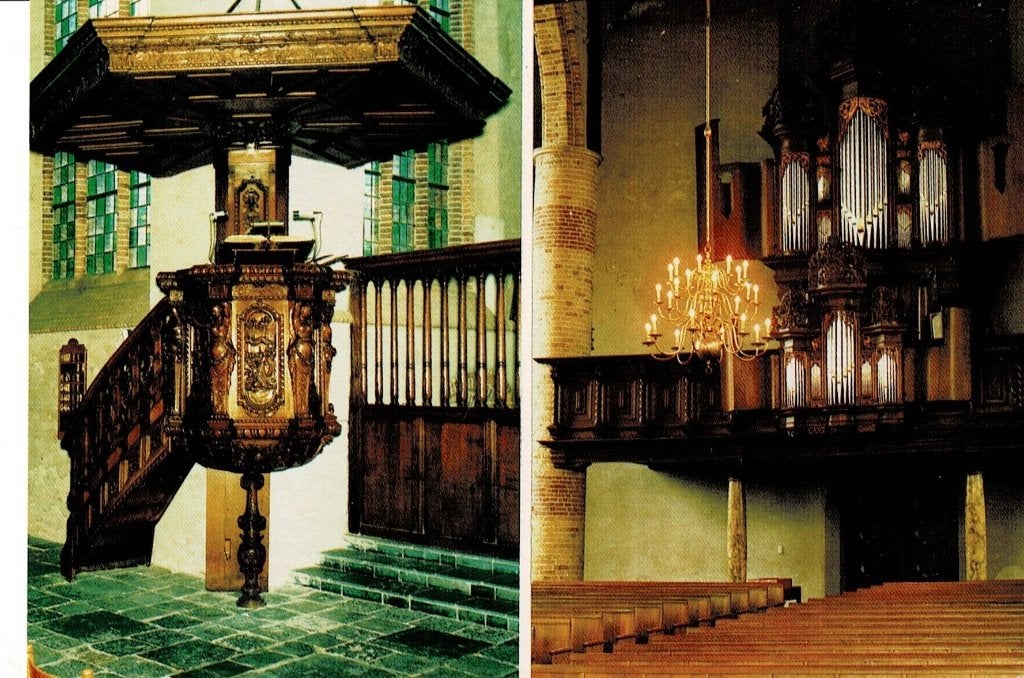 Workum, interieur Herv. Kerk, Ophalen of Verzenden, Ongelopen, Friesland