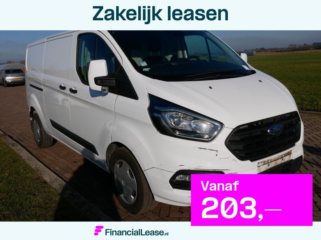 Ford Transit Custom 300 2.0 TDCI L2H1 AUT. AC * 11999 EX BTW, 1998 cc, Stof, Gebruikt, Zwart