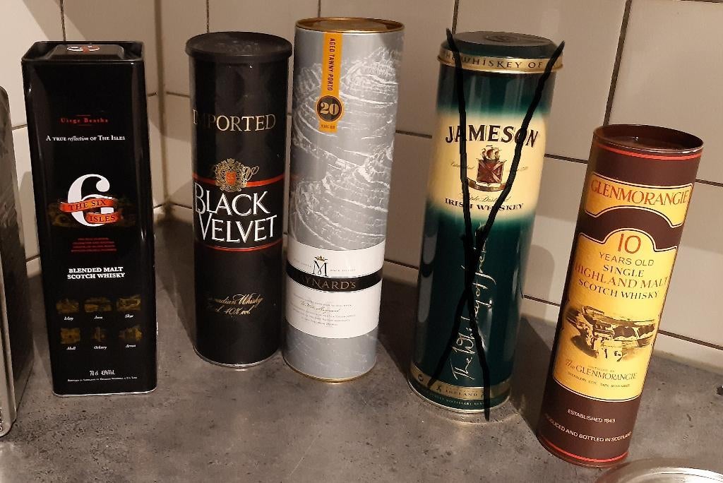 Blikverpakking whisky en port, Ophalen of Verzenden, Zo goed als nieuw, Overige, Overige merken