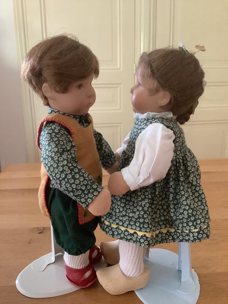 Kathe Kruse tweeling 25 cm.Emil en Erika jaren 80., Ophalen of Verzenden
