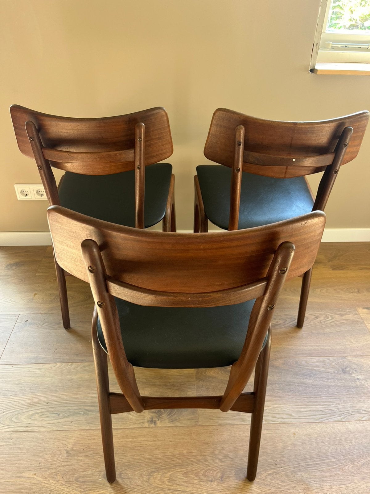Drie houten Topform stoelen, Huis en Inrichting, Stoelen, Ophalen, Gebruikt, Scandinavisch, Hout