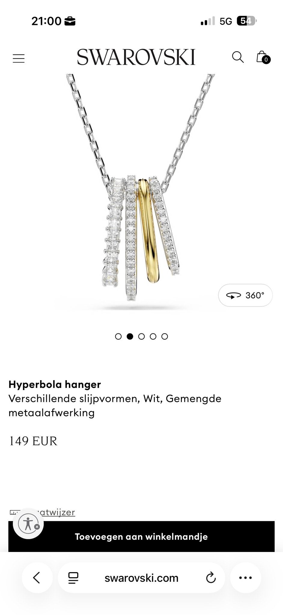 Swarovski Hyperbola Hanger Ketting - Nieuw in doos, Overige materialen, Overige voorstellingen, Verzenden, Wit