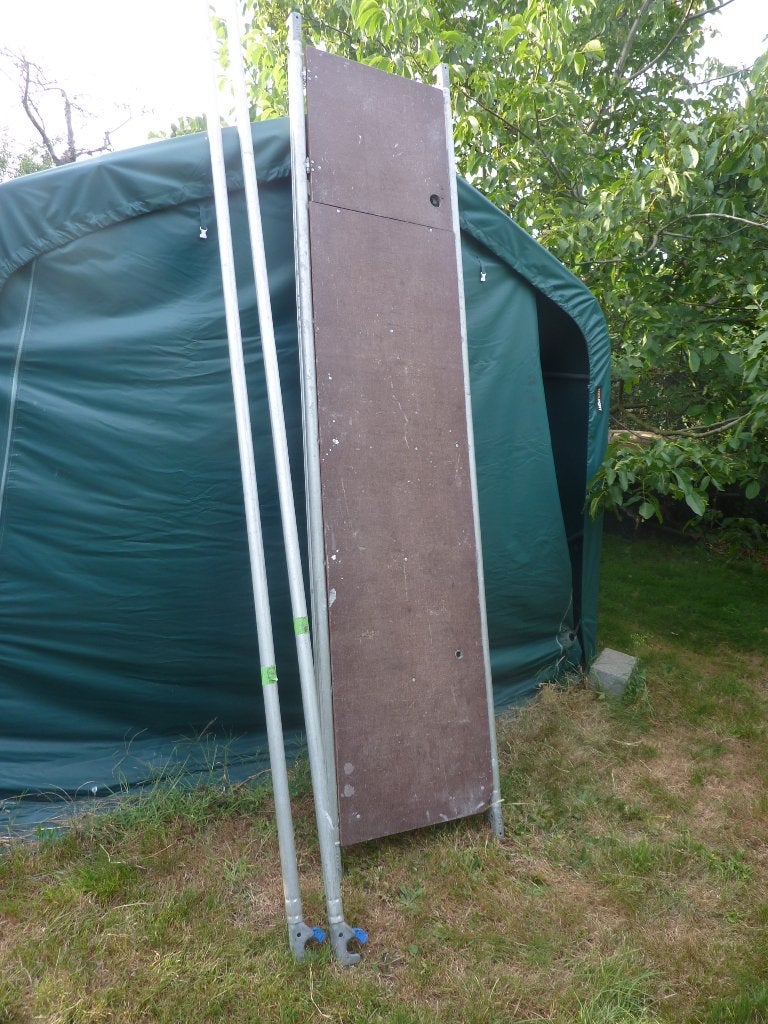 Te koop  steigerplateau 2,85 meter, Ophalen, Gebruikt, Gevelsteiger, Minder dan 2 meter