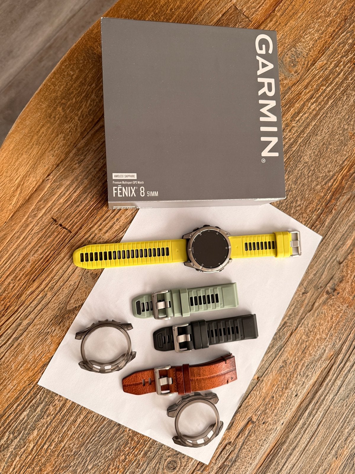 Te koop Fenix 8 51mm Amoled Sapphire, Ophalen, Zo goed als nieuw, Zwart, Android