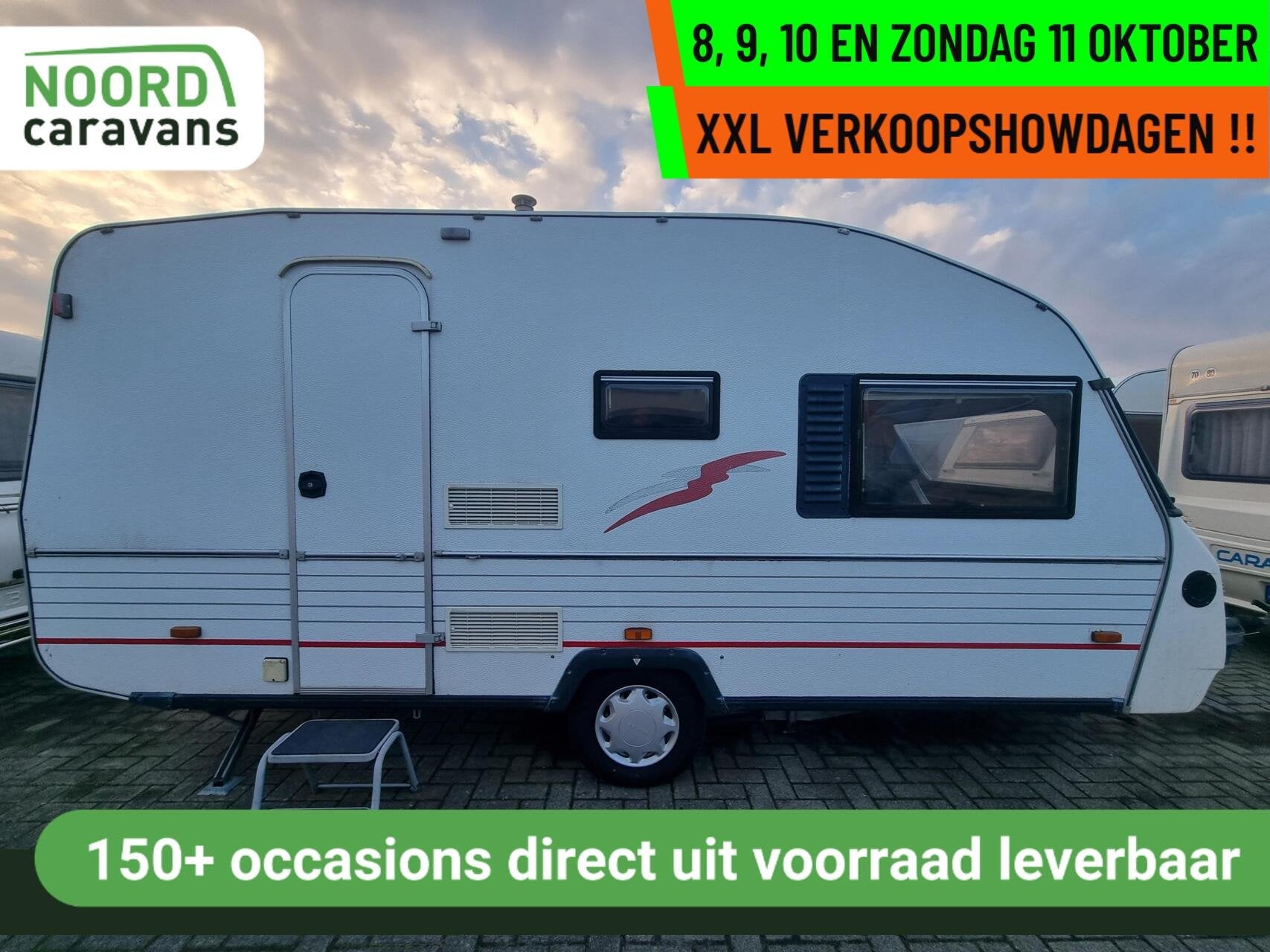 SOLIFER GOLDIE 470 ENKELE BEDDEN+VOORTENT+LUIF, Caravans en Kamperen, Solifer, Hordeur, Bedrijf, 6 tot 7 meter