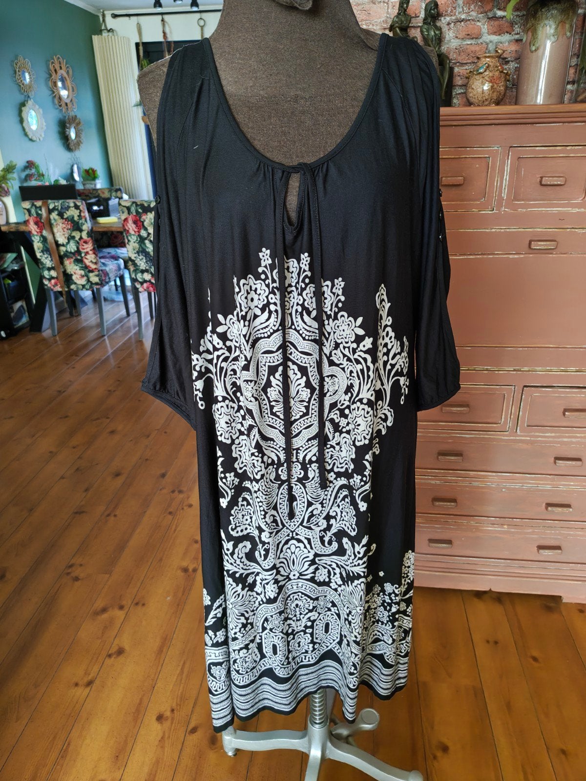 jurk maat 48 50 zwart, Kleding | Dames, Grote Maten, Ophalen of Verzenden, Gedragen, Zwart, Jurk