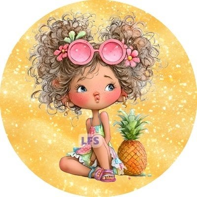 lf43 icing frosting meisje zomer 20cm eetbare taart print, Ophalen of Verzenden, Nieuw, Taarten, Versiering