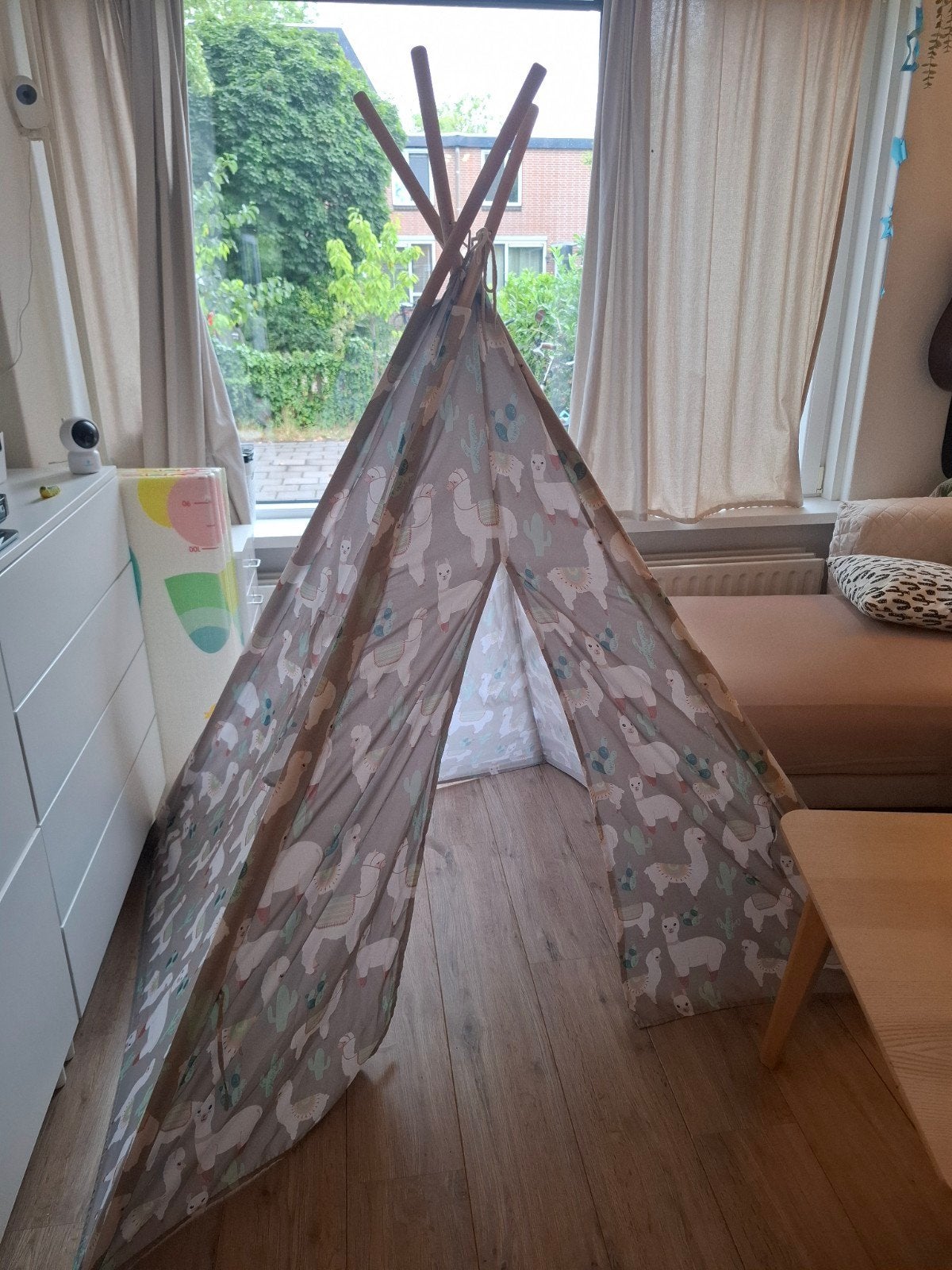 Gebruikte Tipi tent met raam en deur - wasbaar, Ophalen, Gebruikt, Hout
