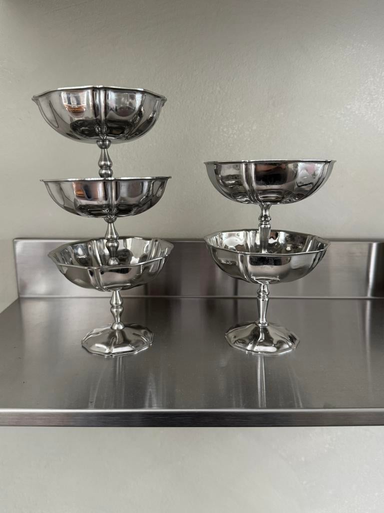 Inox ijscoupe set, Huis en Inrichting, Ophalen of Verzenden