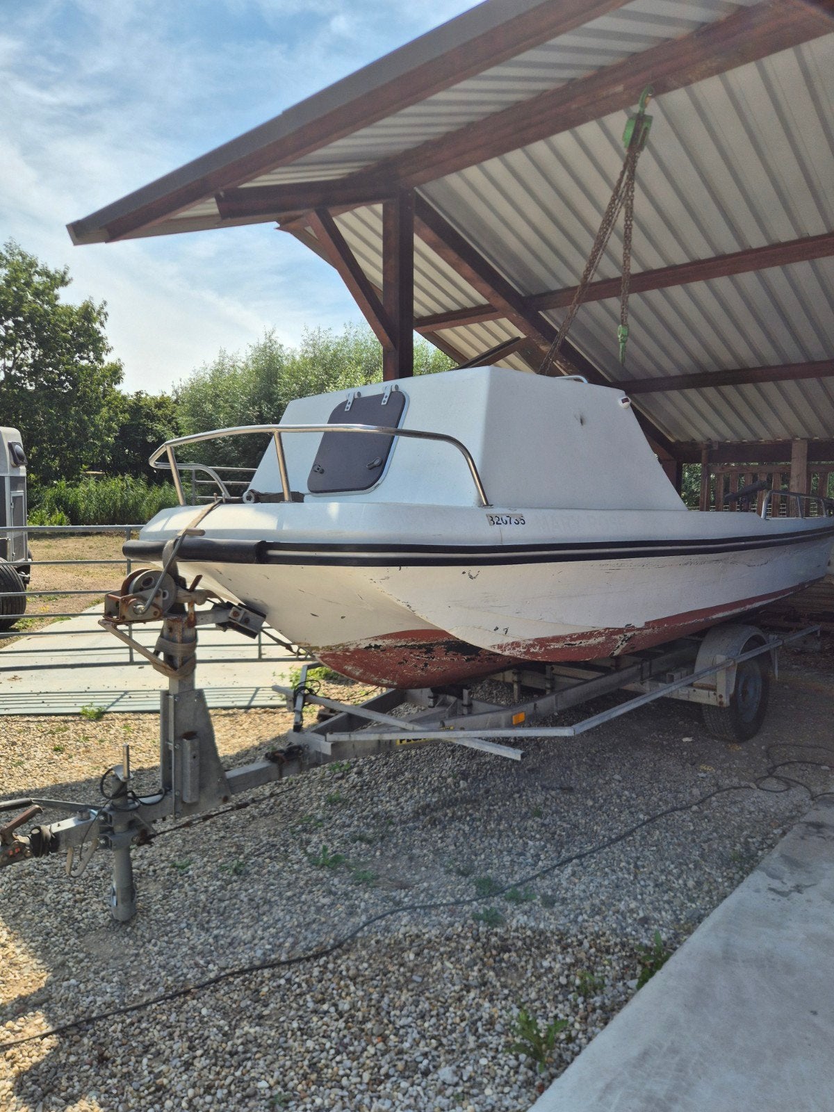 Dory dell quay 17, PEGA trailer geremd, 90PK Johnson Powertr, Watersport en Boten, Ophalen, Gebruikt