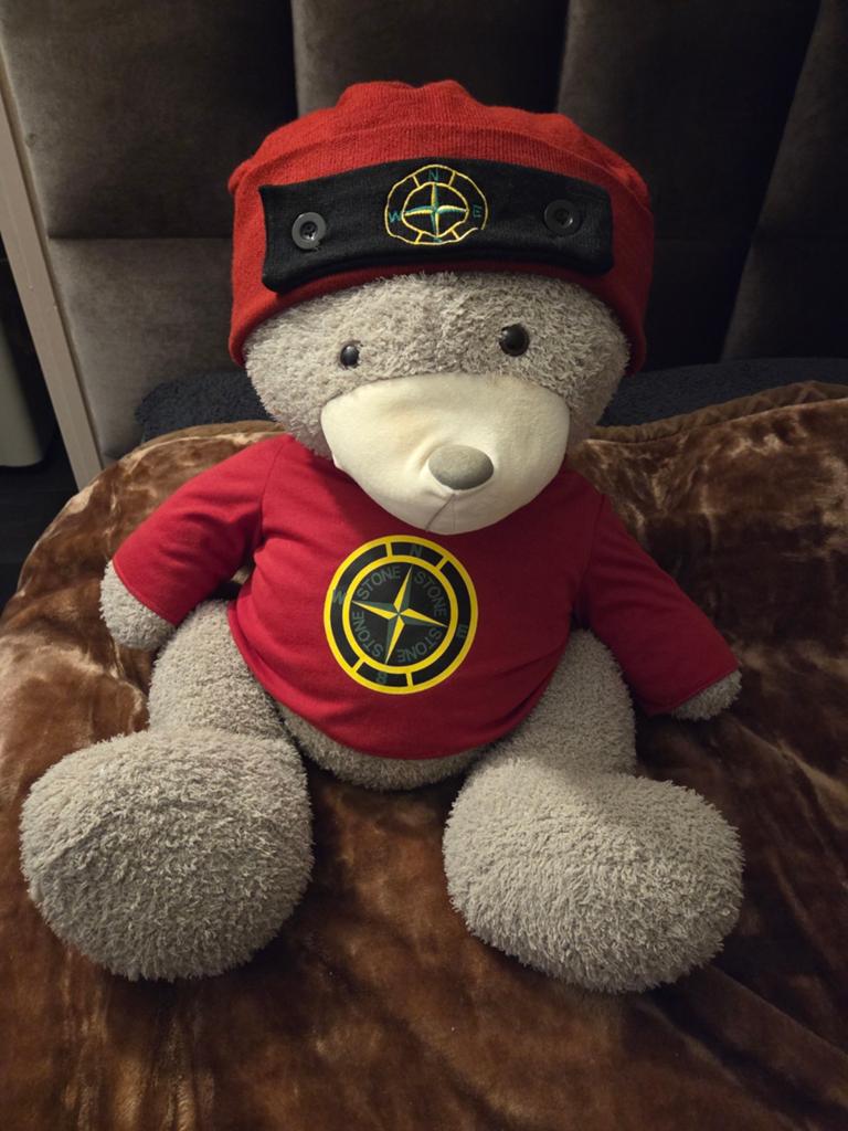 Nieuwe Stone Island Teddybeer met Muts en Shirt, Kinderen en Baby's, Speelgoed | Knuffels en Pluche, Ophalen, Overige merken, Overige karakters