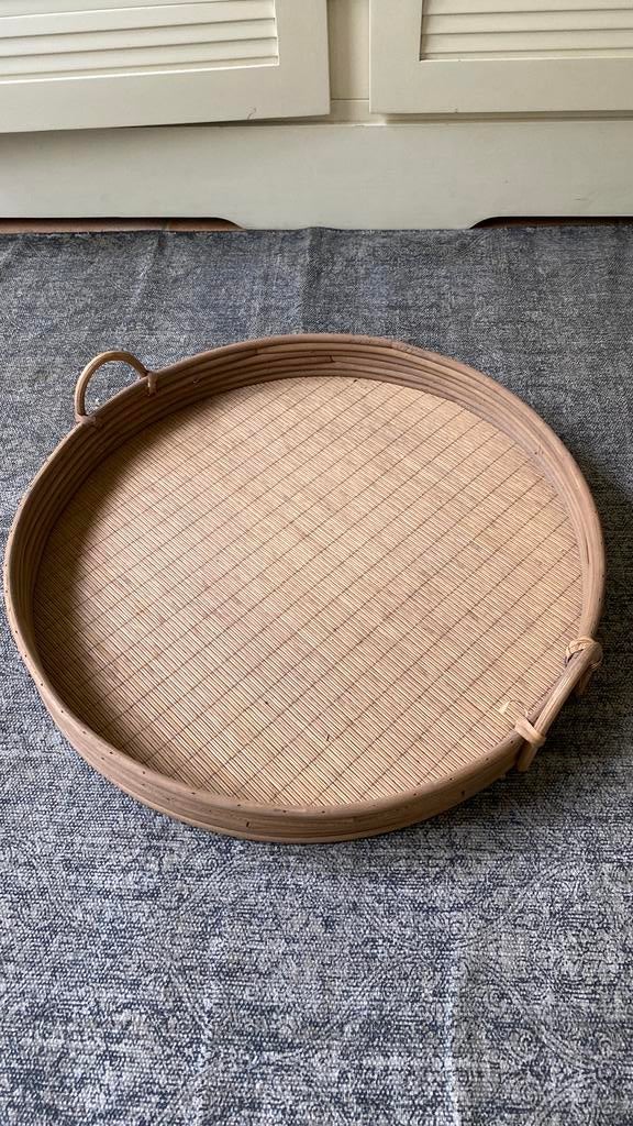 Dienblad 55 cm Bamboe, Ophalen, Zo goed als nieuw, Rond, Hout