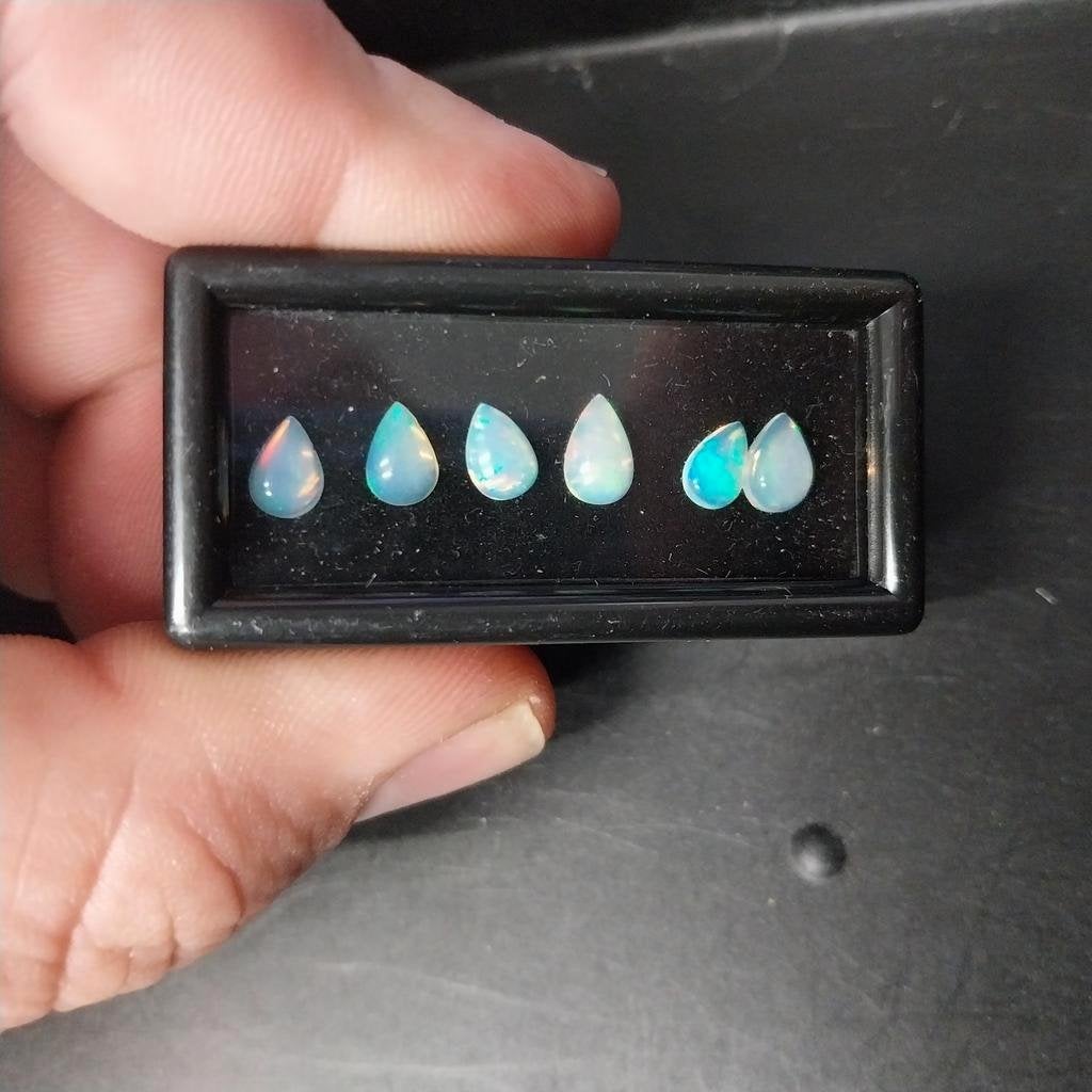 Partij van 6 peer geslepen welo opalen, Sieraden, Tassen en Uiterlijk, Edelstenen, Ophalen of Verzenden, Nieuw