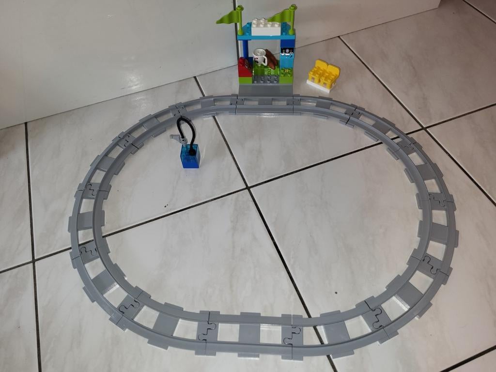 Duplo rails set voor bij de trein met station/ cafe, Gebruikt, Ophalen of Verzenden, Duplo, Duplo