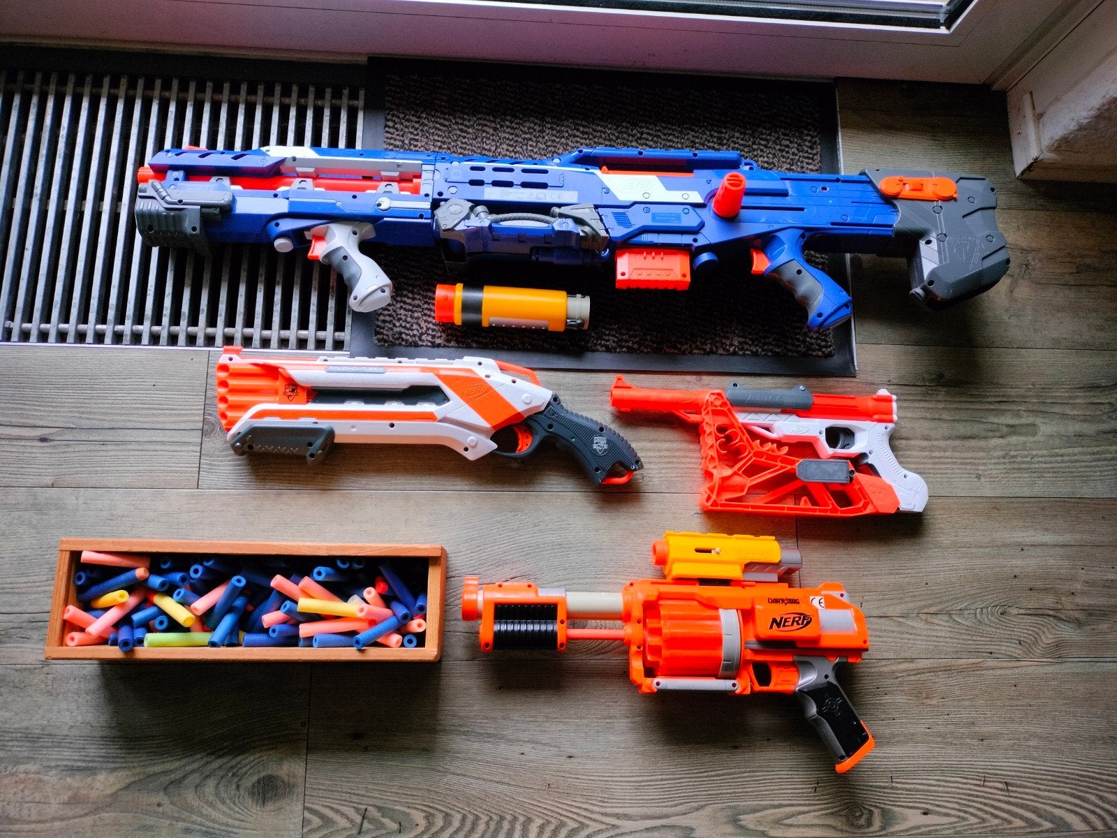Grote Nerf Blaster Collectie met Accessoires en Darts, Ophalen of Verzenden, Gebruikt, Jongen of Meisje