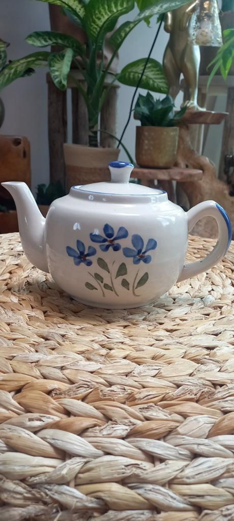 Vintage Chinees aardewerk theepot met bloemmotief, Ophalen of Verzenden