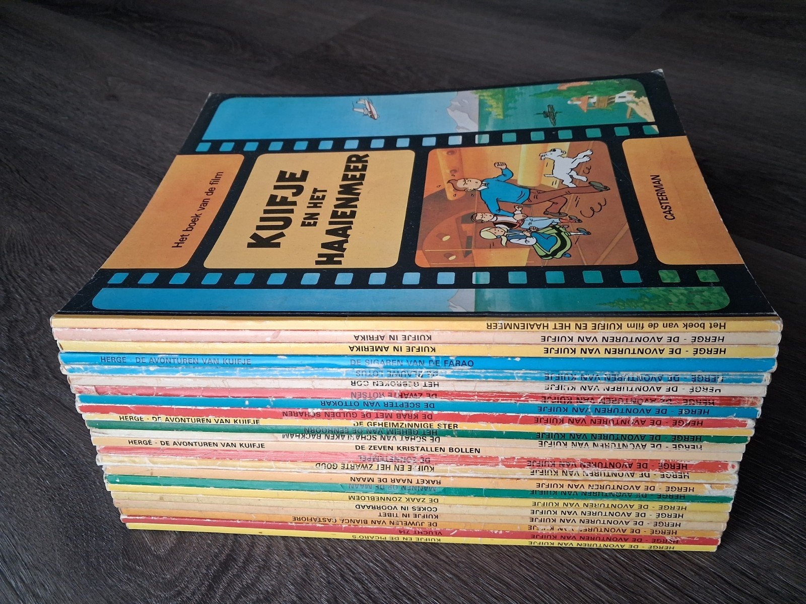 Kuifje Dl 1 t/m 22 compleet + Kuifje en het Haaienmeer, Boeken, Complete serie of reeks, Ophalen of Verzenden, Gelezen, Hergé ,Casterman