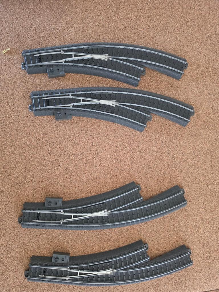 Märklin C-rail wissels 24671 en 24672 (2x links, 2x rechts), Wisselstroom, Nieuw, Rails, Ophalen of Verzenden
