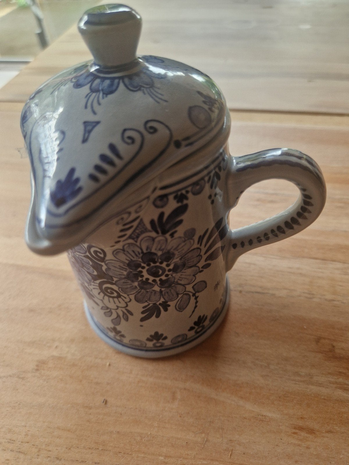 Handgeschilderde Delfts Blauw Melkkan/Sauskom Schoonhoven, Antiek en Kunst, Ophalen of Verzenden