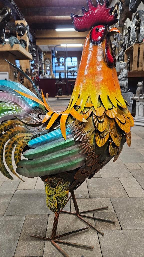 HAAN / metaal / 80 cm hoog, Tuin en Terras, Tuinbeelden, Dierenbeeld, Nieuw, Metaal, Info@huisentuindecoratiemarie.nl