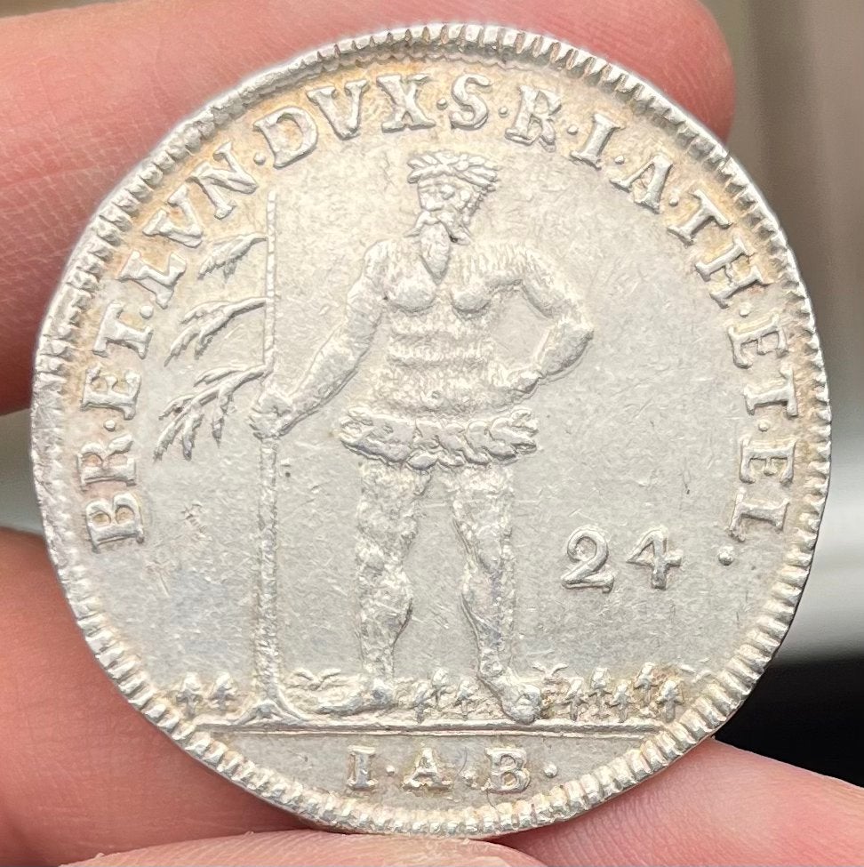 Prachtige en zeer schaarse 2/3 Thaler Brunswick, Duitsland, Postzegels en Munten, Ophalen of Verzenden, Duitsland, Losse munt