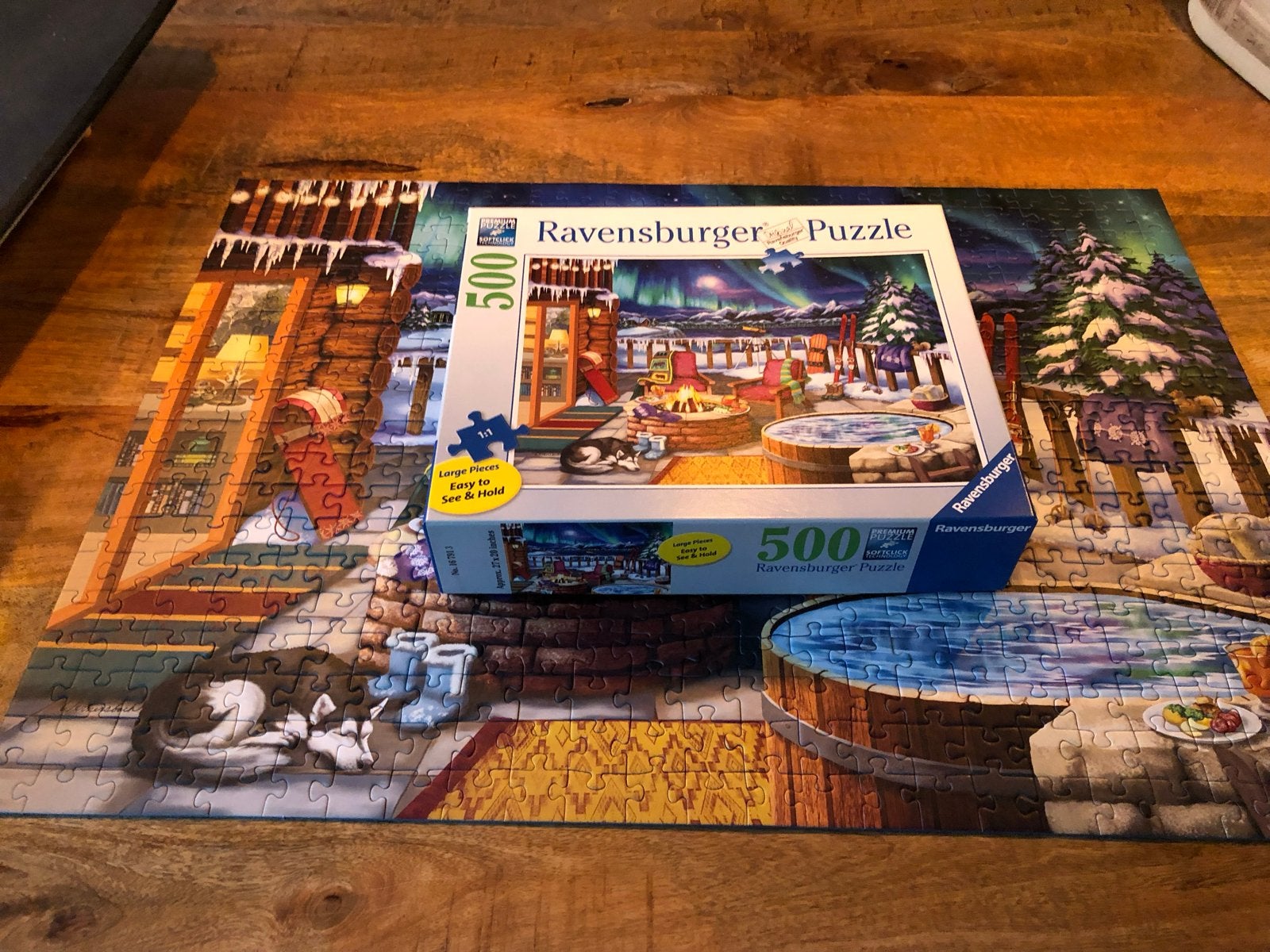 Ravensburger Legpuzzel 500 stukjes - Winteravond, Hobby en Vrije tijd, Denksport en Puzzels, Ophalen of Verzenden, 500 t/m 1500 stukjes